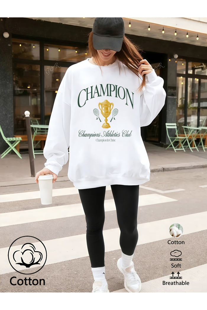 Premium Oversize Kesim Uzun Kollu Baskılı Sweatshirt