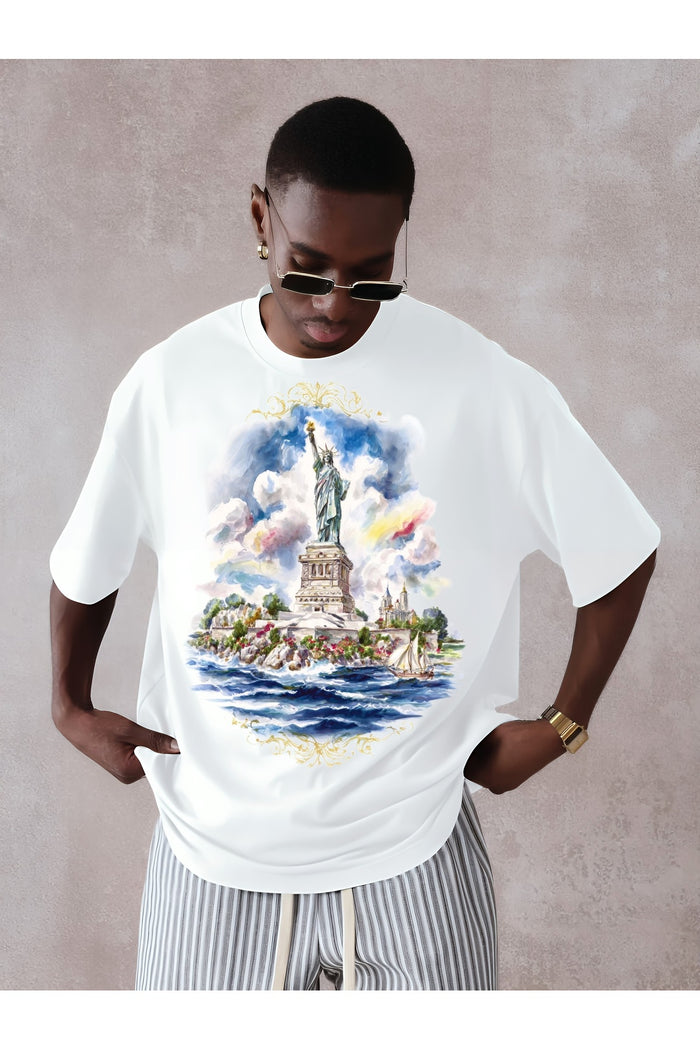Premium Oversize Kesim Kısa Kollu Baskılı T-shirt