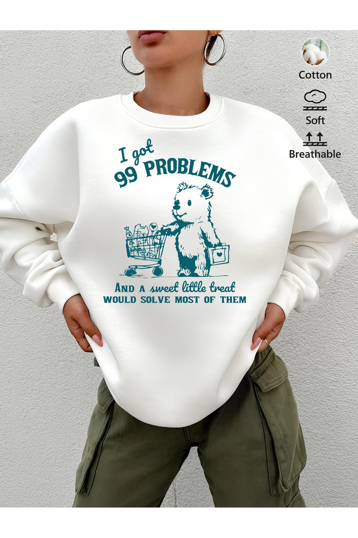 Premium Oversize Kesim Uzun Kollu Baskılı Sweatshirt