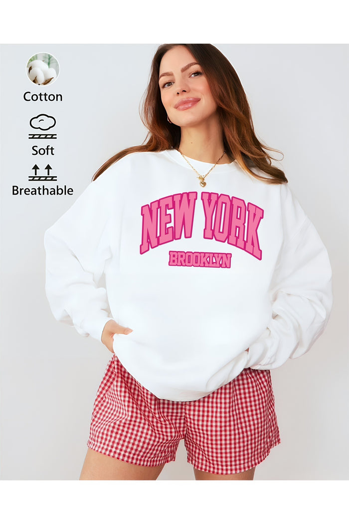 Premium Oversize Kesim Uzun Kollu Baskılı Sweatshirt