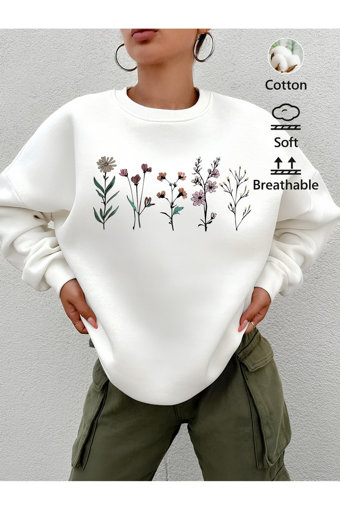 Premium Oversize Kesim Uzun Kollu Baskılı Sweatshirt