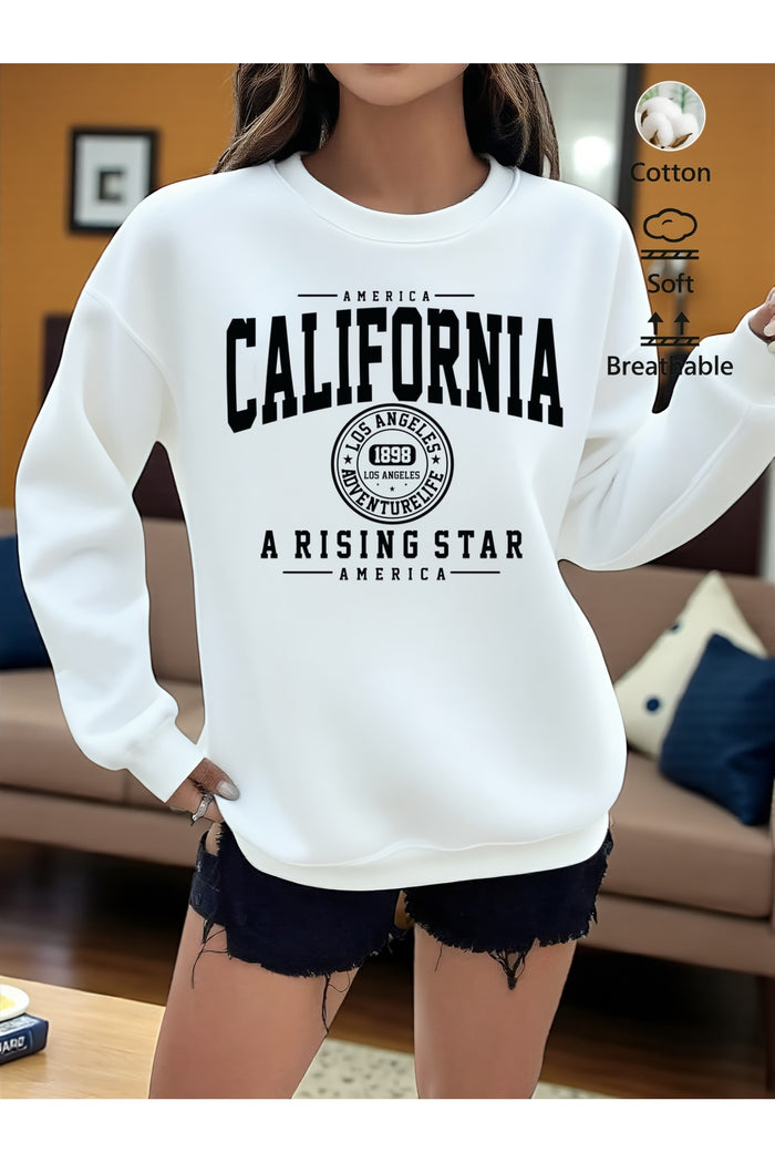 Premium Oversize Kesim Uzun Kollu Baskılı Sweatshirt