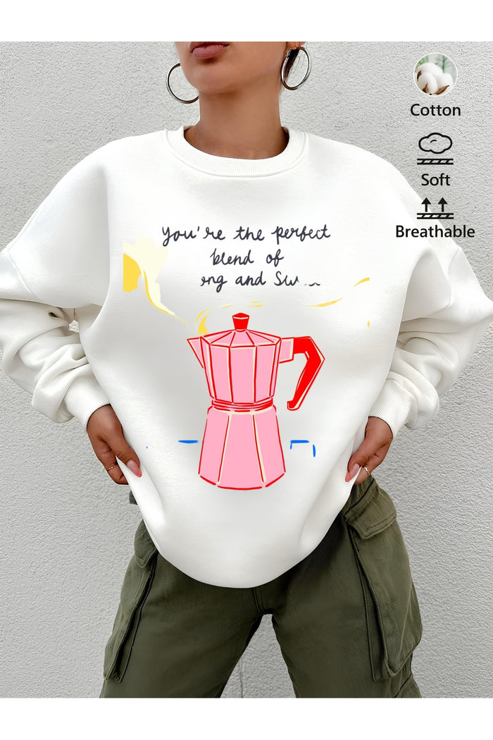 Premium Oversize Kesim Uzun Kollu Baskılı Sweatshirt