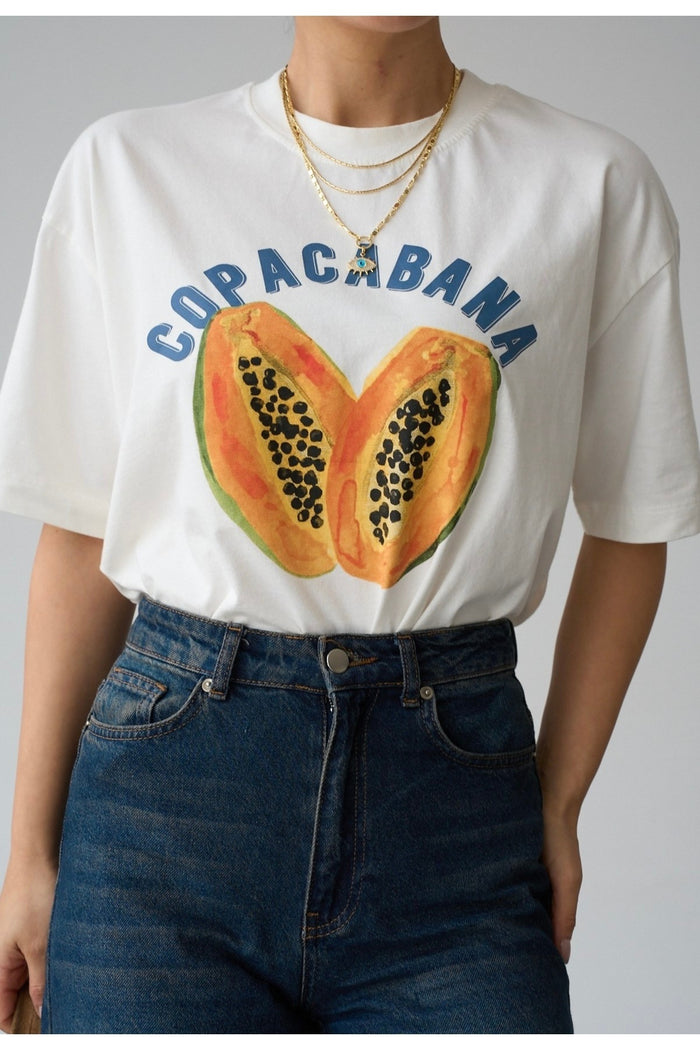 Oversize Kesim Kısa Kollu Baskılı T-shirt