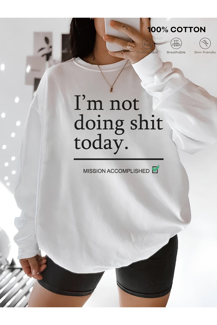 Premium Oversize Kesim Uzun Kollu Baskılı Sweatshirt
