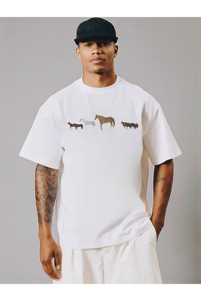 Premium Oversize Kesim Kısa Kollu Baskılı T-shirt