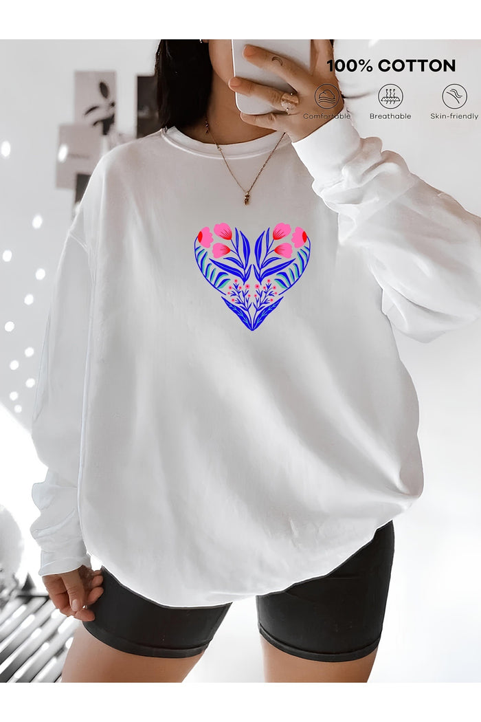 Premium Oversize Kesim Uzun Kollu Baskılı Sweatshirt
