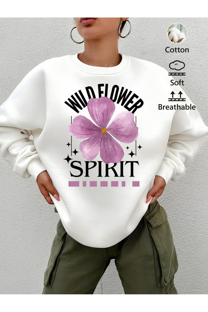 Premium Oversize Kesim Uzun Kollu Baskılı Sweatshirt