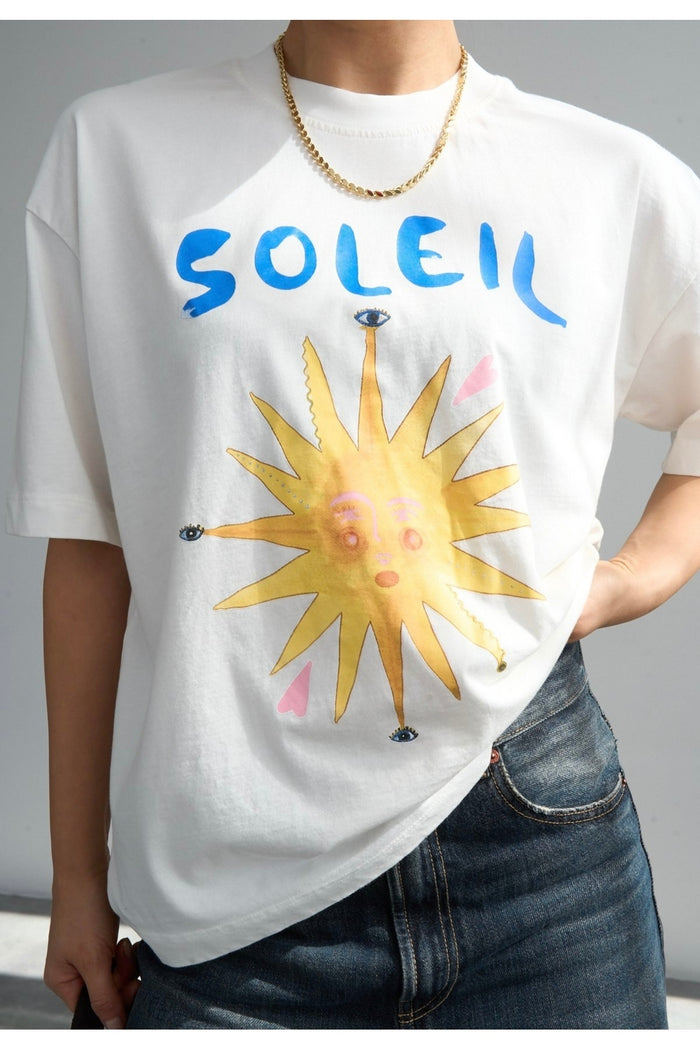 Oversize Kesim Kısa Kollu Baskılı T-shirt