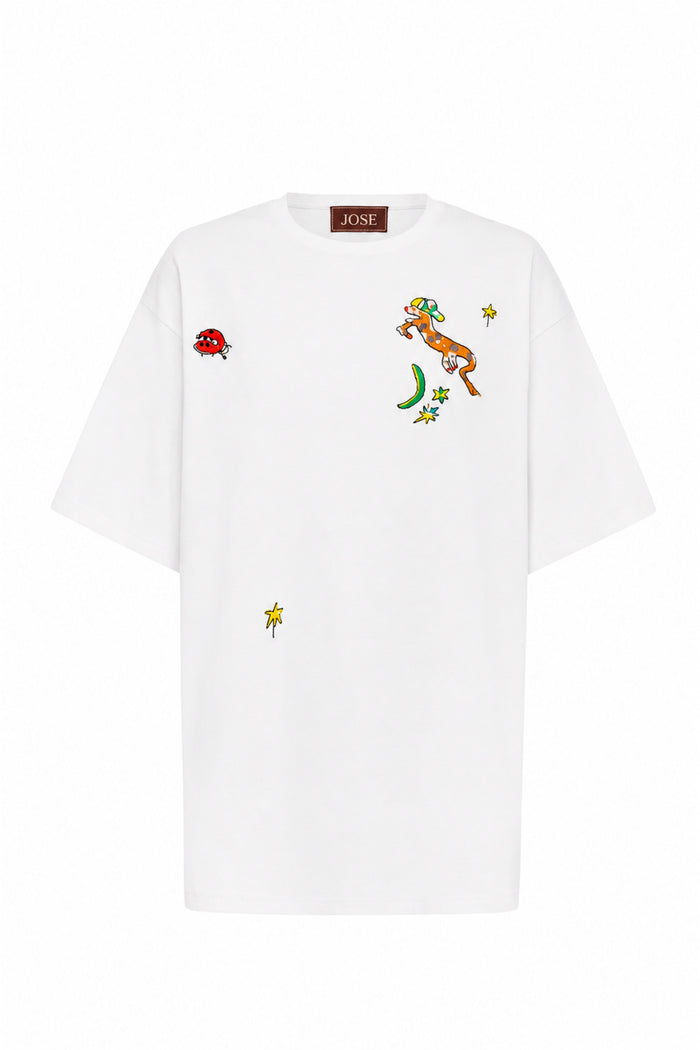 Oversize Kesim Kısa Kollu Baskılı T-shirt