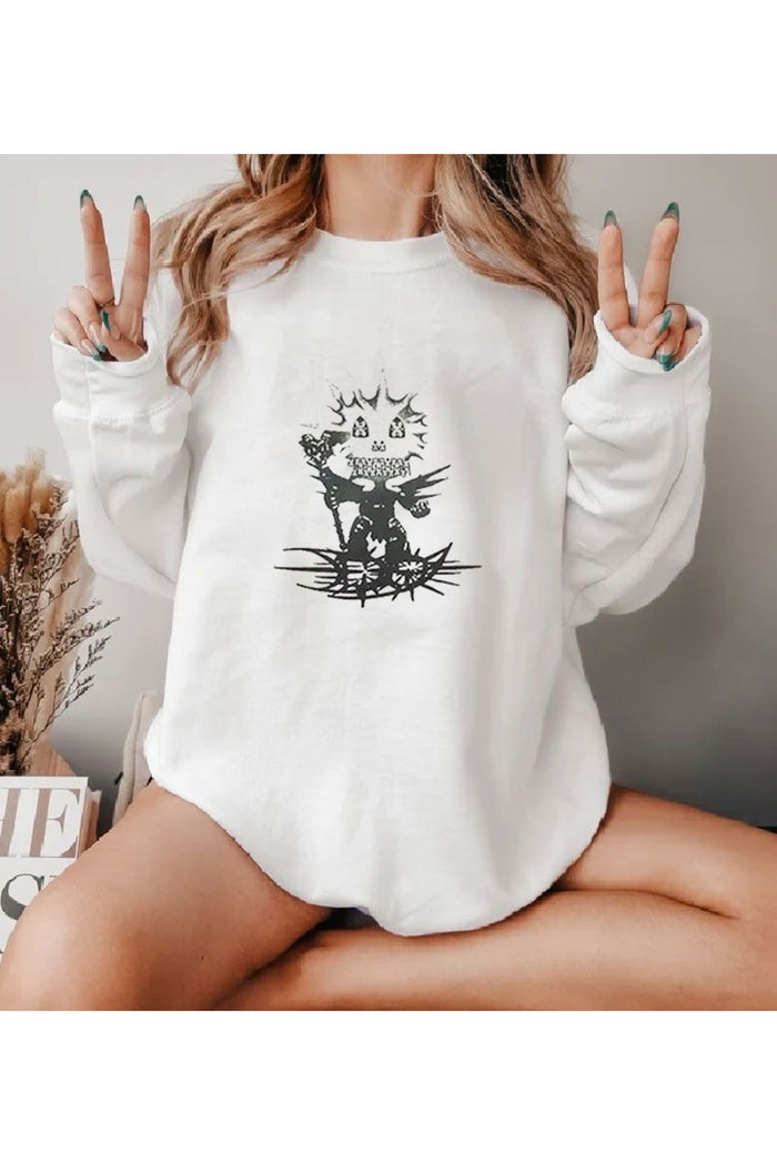 Premium Oversize Kesim Uzun Kollu Baskılı Sweatshirt