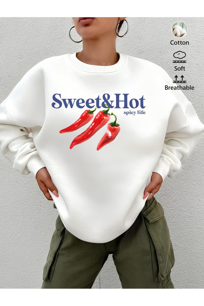 Premium Oversize Kesim Uzun Kollu Baskılı Sweatshirt