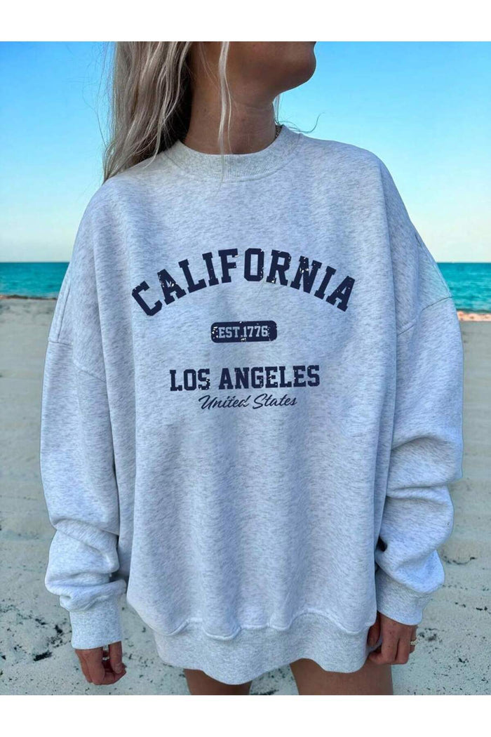 Oversize Kesim Baskılı Şardonlu Organik Pamuk Sweatshirt