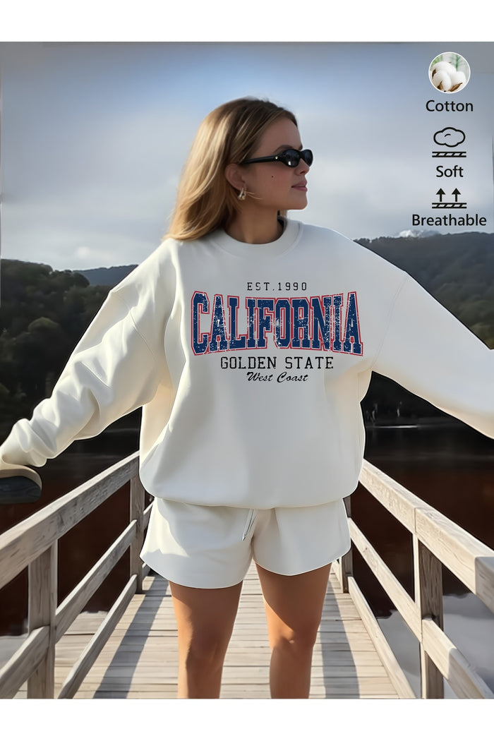 Premium Oversize Kesim Uzun Kollu Baskılı Sweatshirt