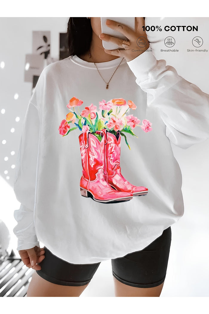 Premium Oversize Kesim Uzun Kollu Baskılı Sweatshirt