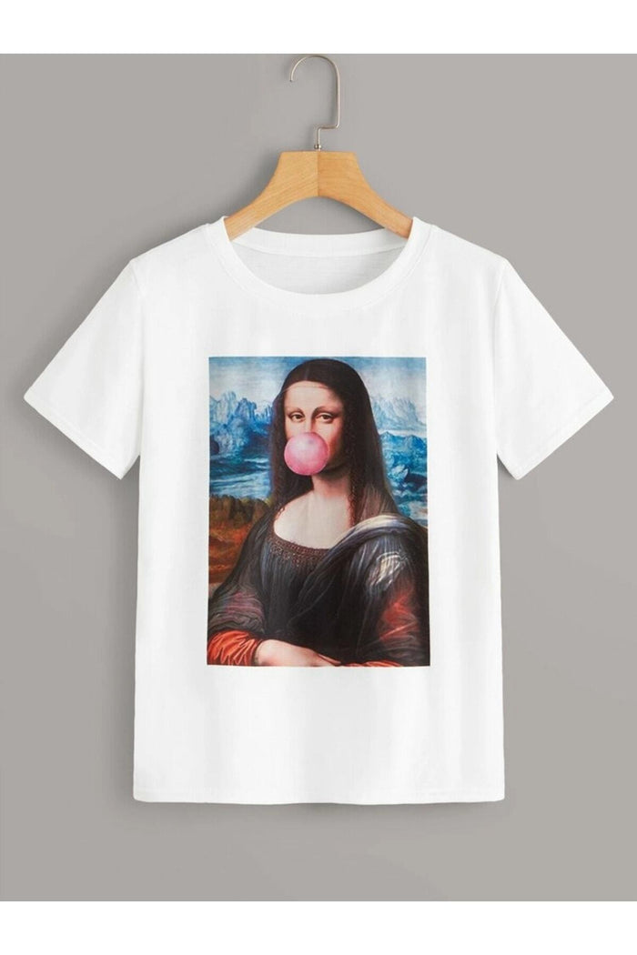 Unisex Oversize Kesim Kısa Kollu Baskılı T-shirt