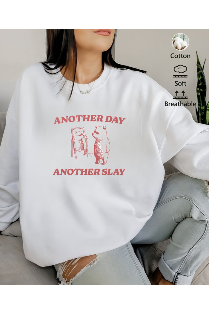 Premium Oversize Kesim Uzun Kollu Baskılı Sweatshirt