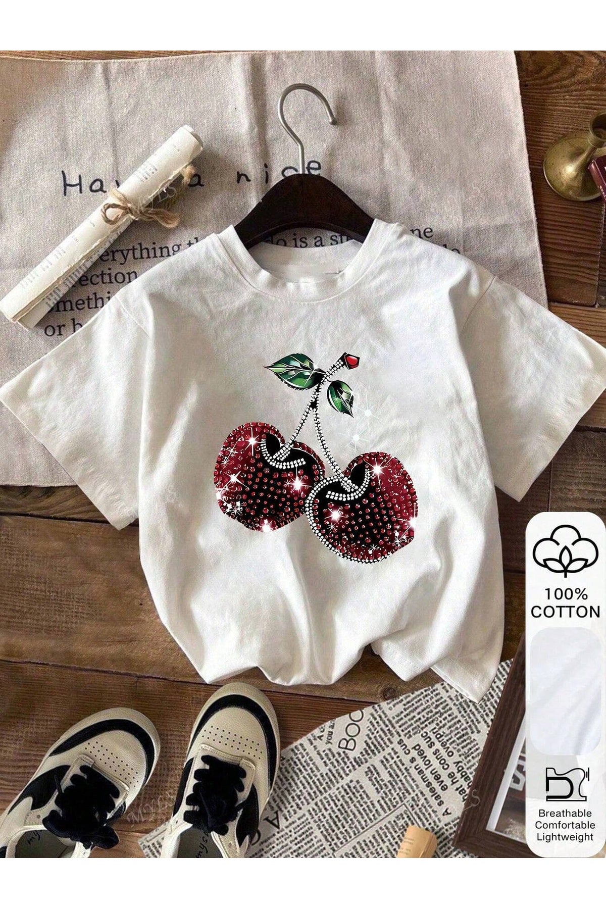 Oversize Kesim Kısa Kollu Baskılı T-shirt
