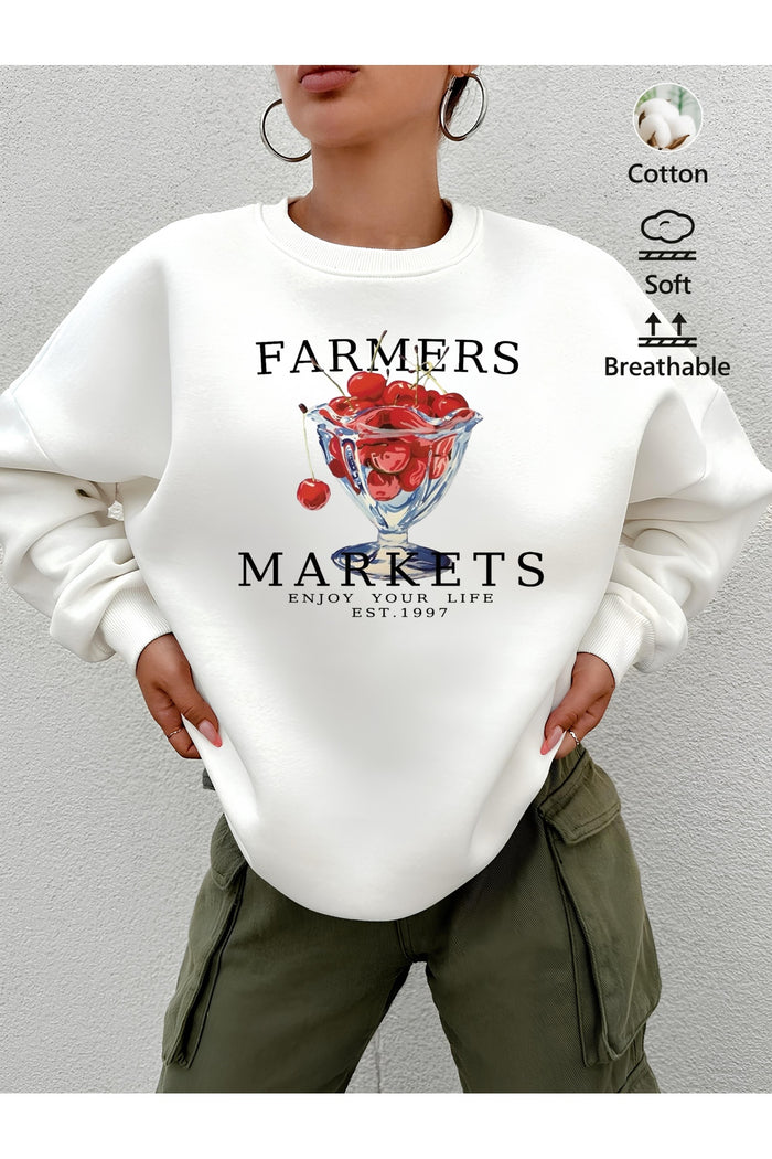 Premium Oversize Kesim Uzun Kollu Baskılı Sweatshirt