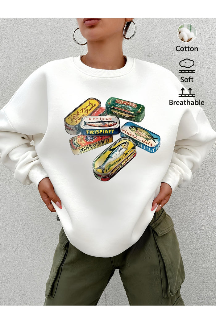Premium Oversize Kesim Uzun Kollu Baskılı Sweatshirt