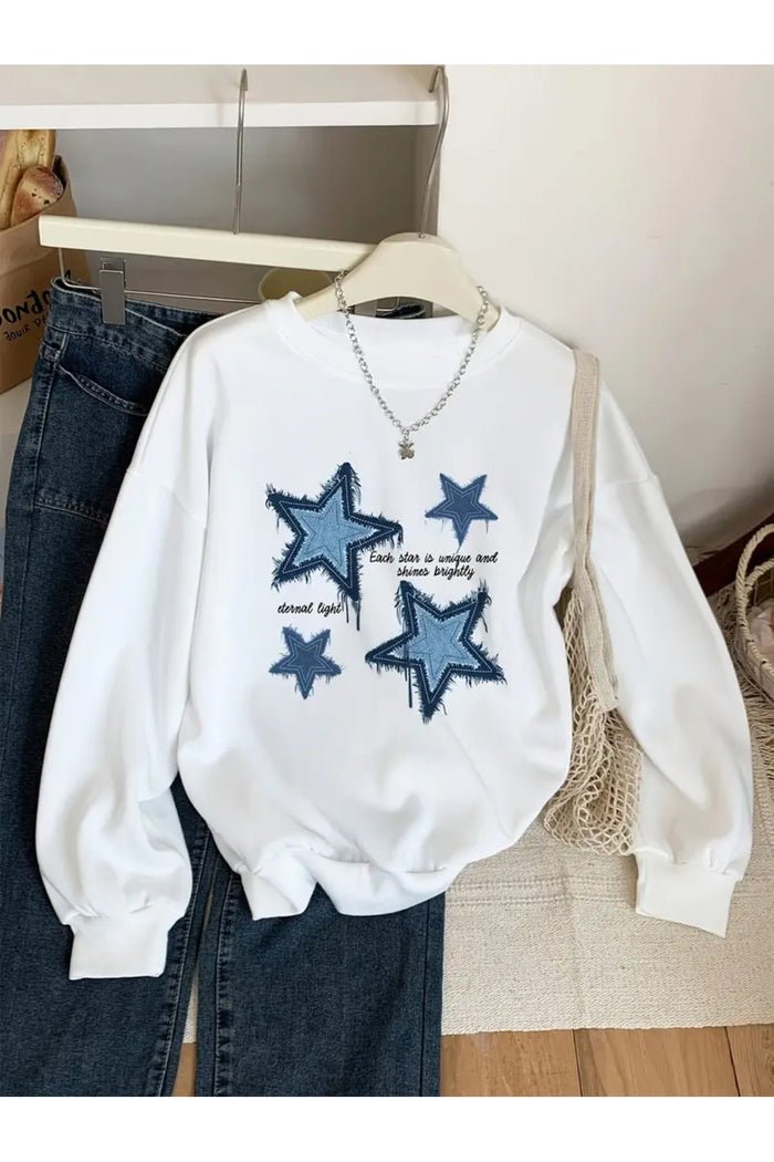 Premium Oversize Kesim Uzun Kollu Baskılı Sweatshirt