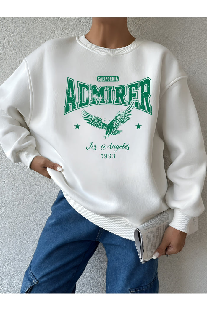 Premium Oversize Kesim Uzun Kollu Baskılı Sweatshirt