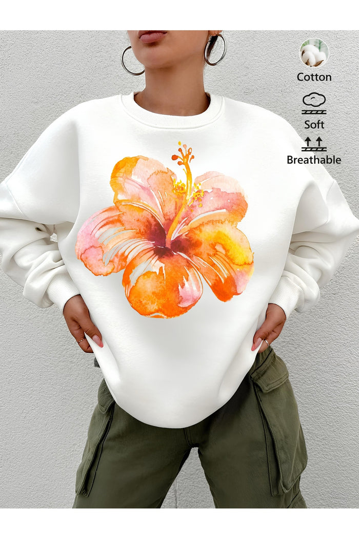 Premium Oversize Kesim Uzun Kollu Baskılı Sweatshirt