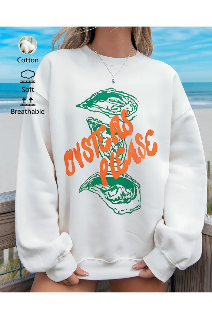 Premium Oversize Kesim Uzun Kollu Baskılı Sweatshirt