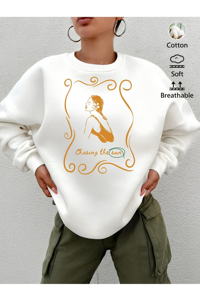 Premium Oversize Kesim Uzun Kollu Baskılı Sweatshirt