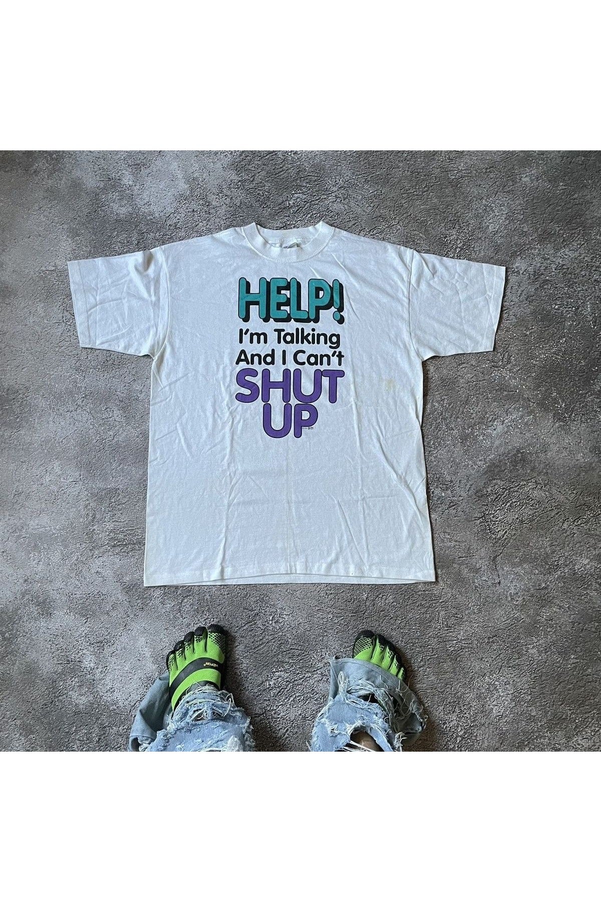 Oversize Kesim Kısa Kollu Baskılı T-shirt
