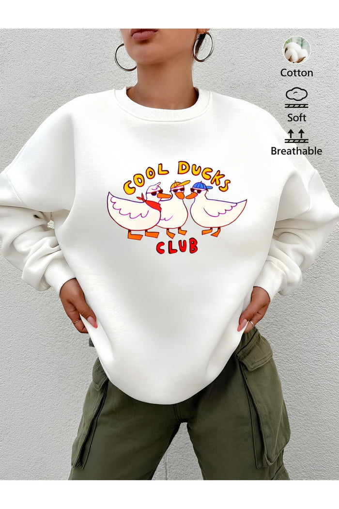 Premium Oversize Kesim Uzun Kollu Baskılı Sweatshirt
