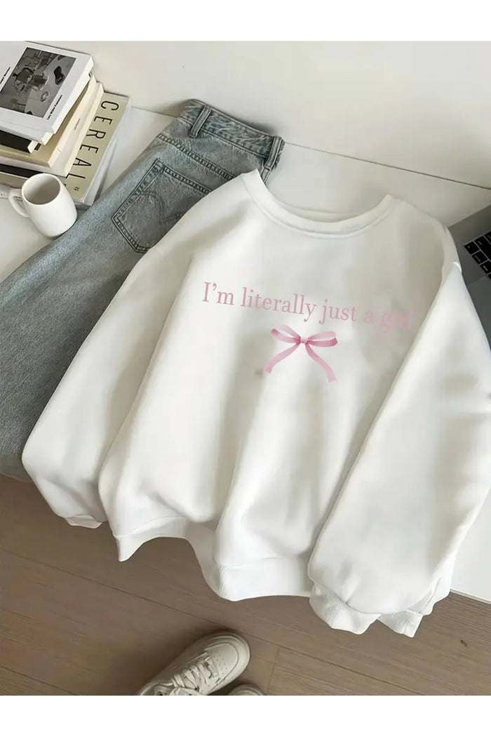 Premium Oversize Kesim Uzun Kollu Baskılı Sweatshirt