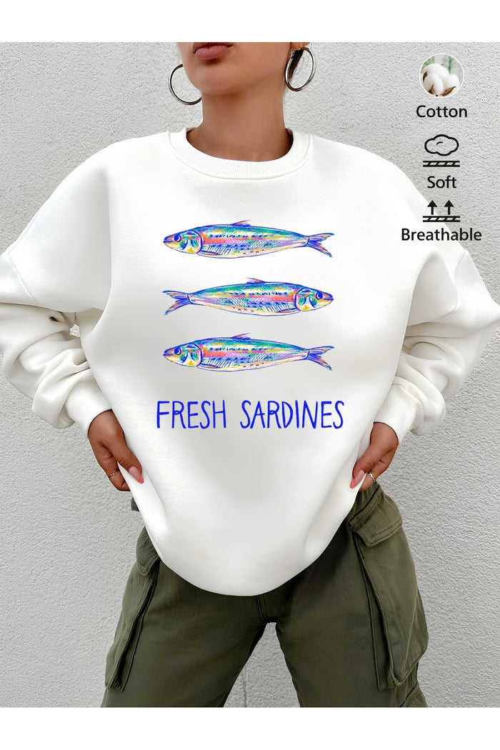 Premium Oversize Kesim Uzun Kollu Baskılı Sweatshirt