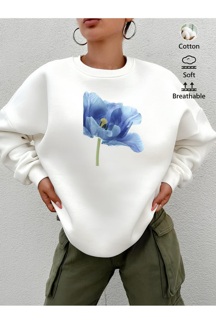 Premium Oversize Kesim Uzun Kollu Baskılı Sweatshirt
