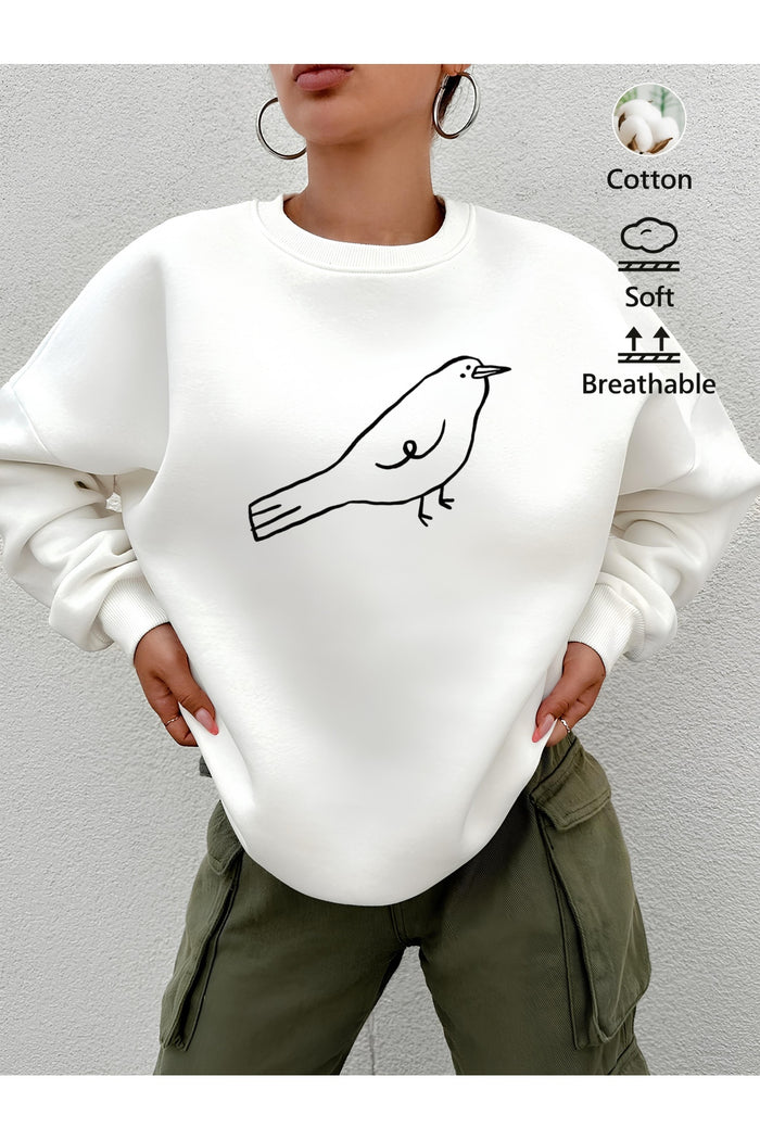 Premium Oversize Kesim Uzun Kollu Baskılı Sweatshirt