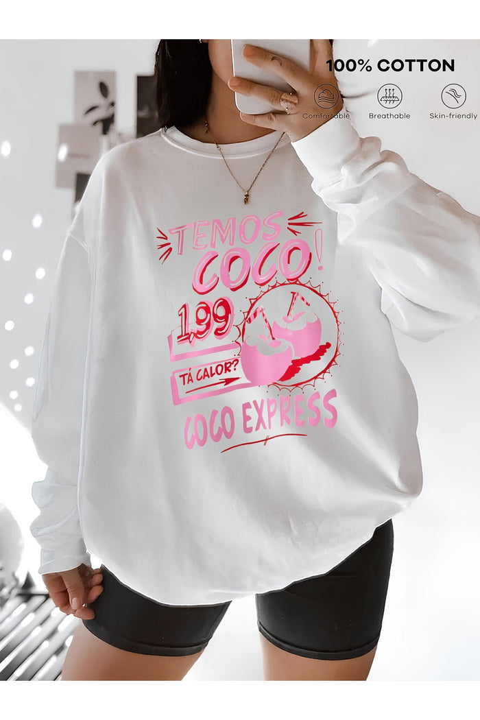 Premium Oversize Kesim Uzun Kollu Baskılı Sweatshirt