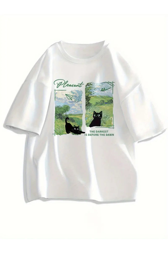 Premium Oversize Kesim Kısa Kollu Baskılı T-shirt