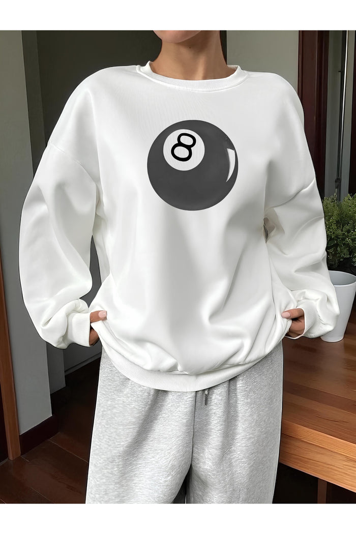 Premium Oversize Kesim Uzun Kollu Baskılı Sweatshirt
