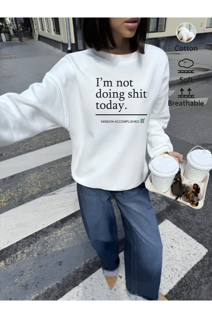 Premium Oversize Kesim Uzun Kollu Baskılı Sweatshirt