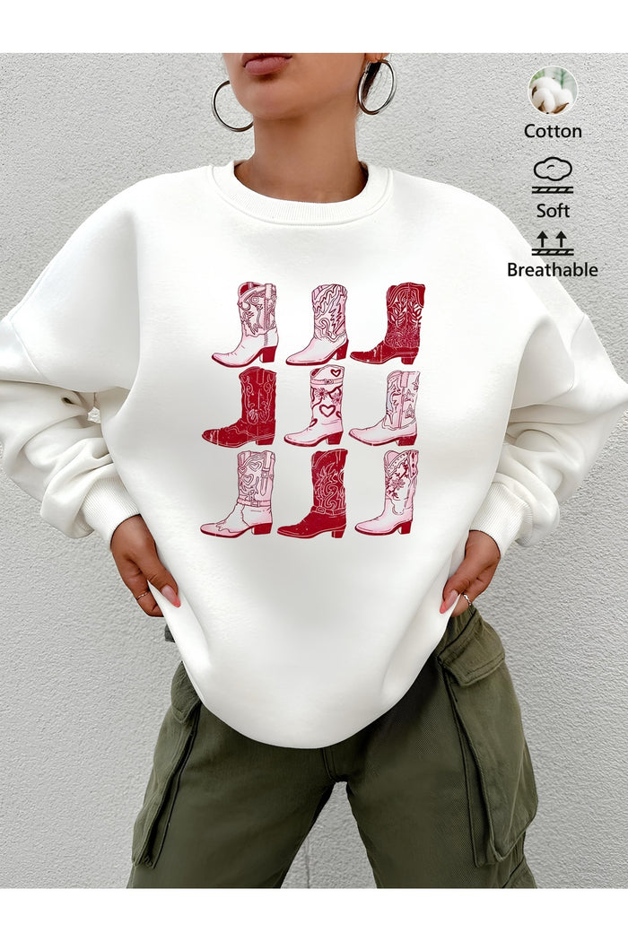 Premium Oversize Kesim Uzun Kollu Baskılı Sweatshirt