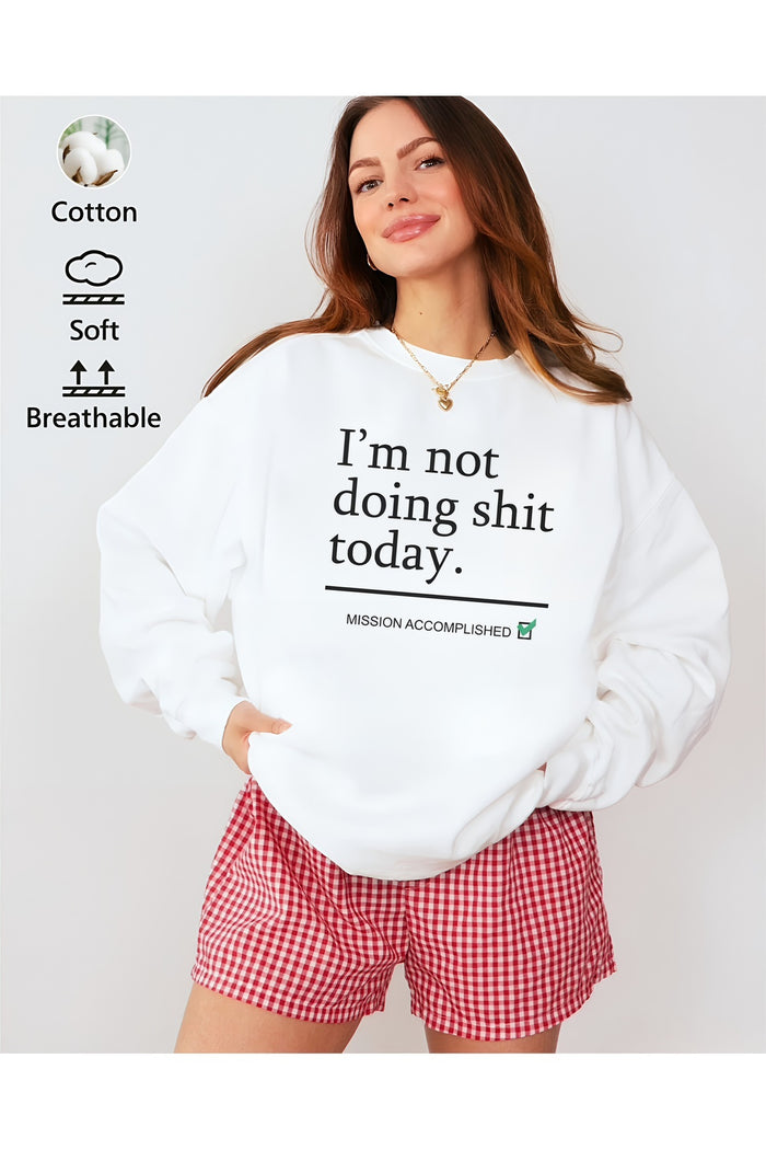 Premium Oversize Kesim Uzun Kollu Baskılı Sweatshirt