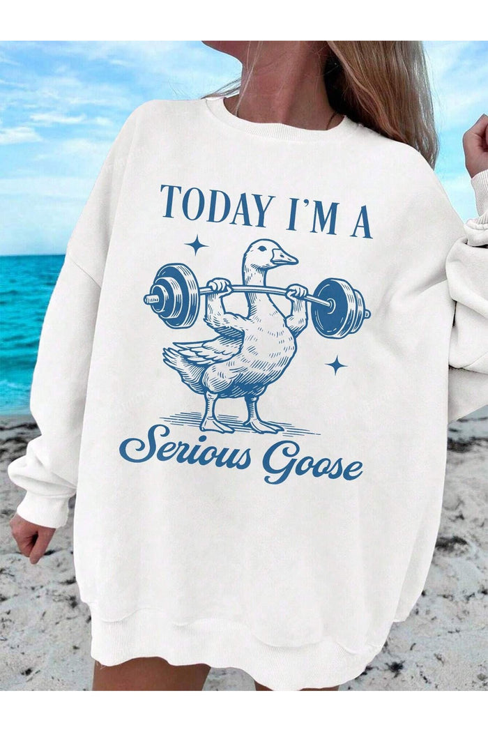 Premium Oversize Kesim Uzun Kollu Baskılı Sweatshirt
