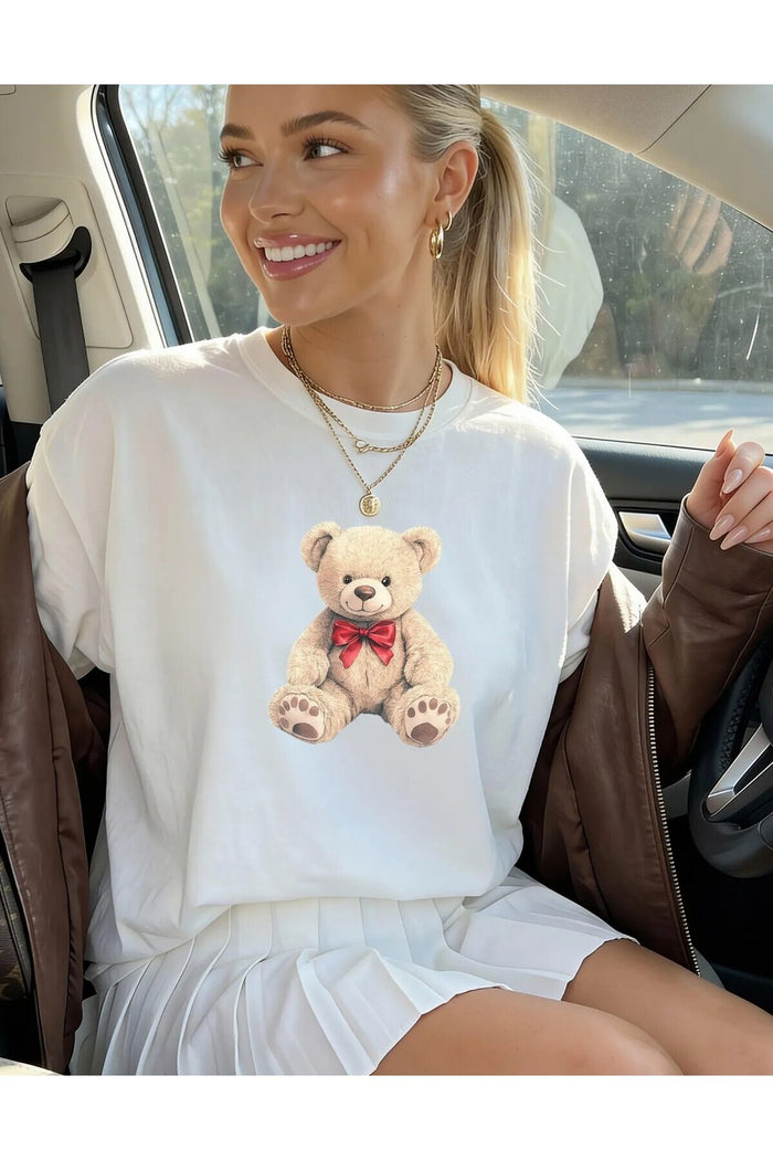 Oversize Kesim Kısa Kollu Baskılı T-shirt