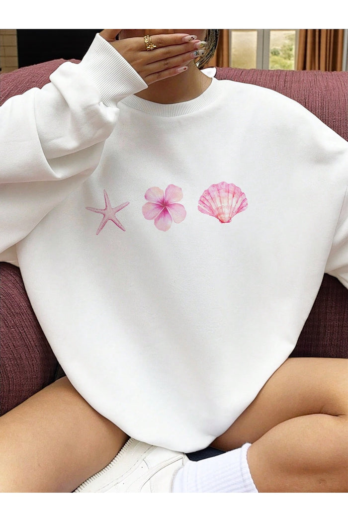 Premium Oversize Kesim Uzun Kollu Baskılı Sweatshirt
