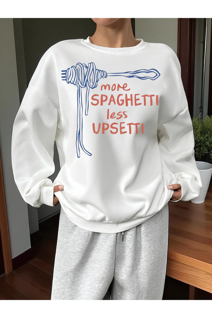 Premium Oversize Kesim Uzun Kollu Baskılı Sweatshirt