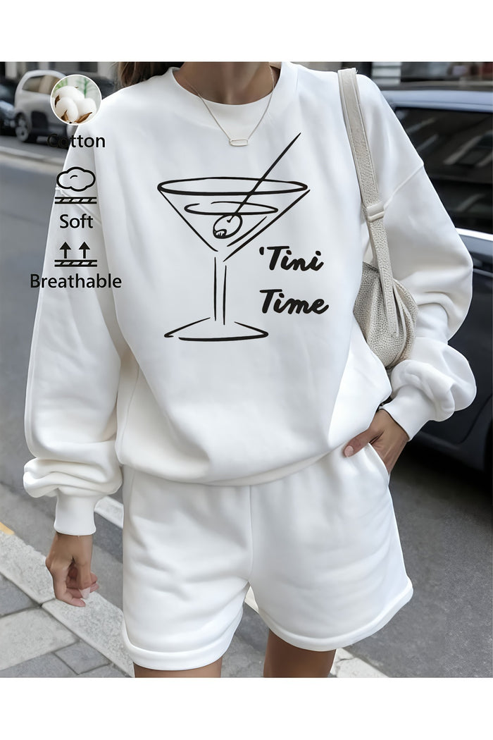 Premium Oversize Kesim Uzun Kollu Baskılı Sweatshirt