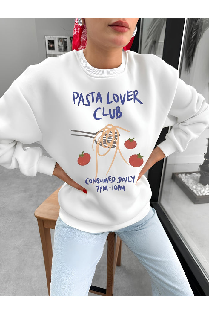 Premium Oversize Kesim Uzun Kollu Baskılı Sweatshirt