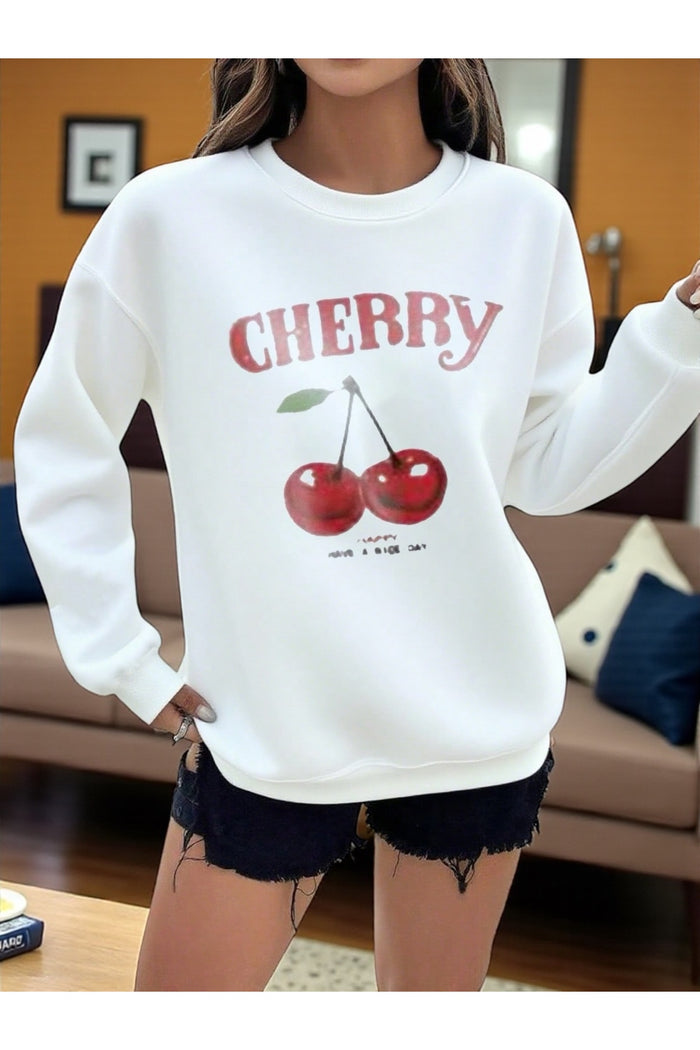 Premium Oversize Kesim Uzun Kollu Baskılı Sweatshirt