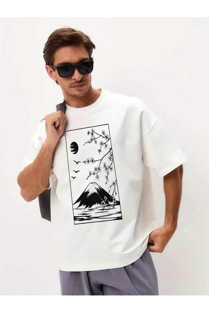 Premium Oversize Kesim Kısa Kollu Baskılı T-shirt