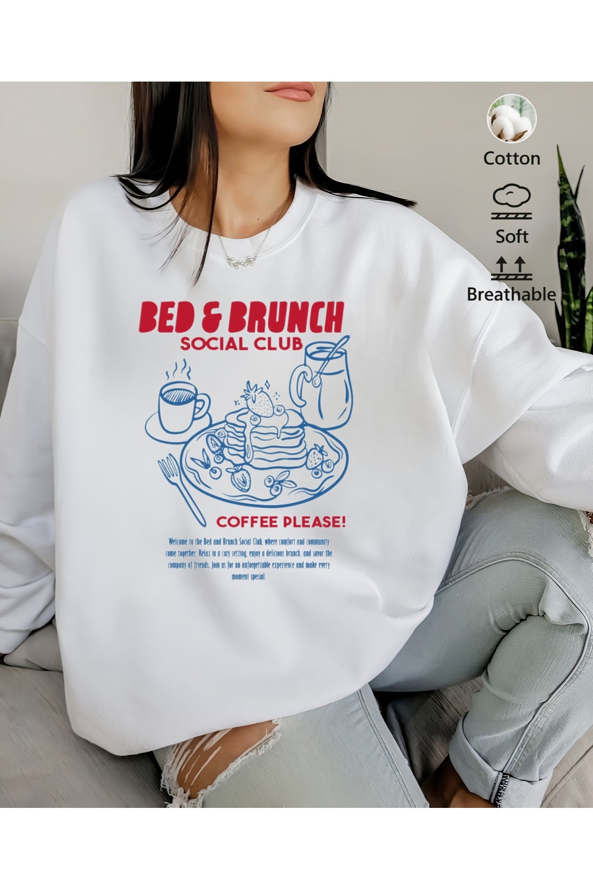 Premium Oversize Kesim Uzun Kollu Baskılı Sweatshirt